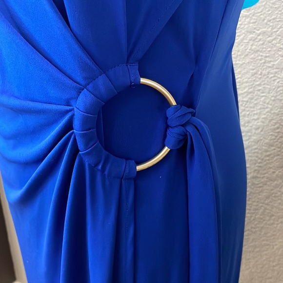 Calvin Klein blue faux wrap dress - Picture 3 of 5
